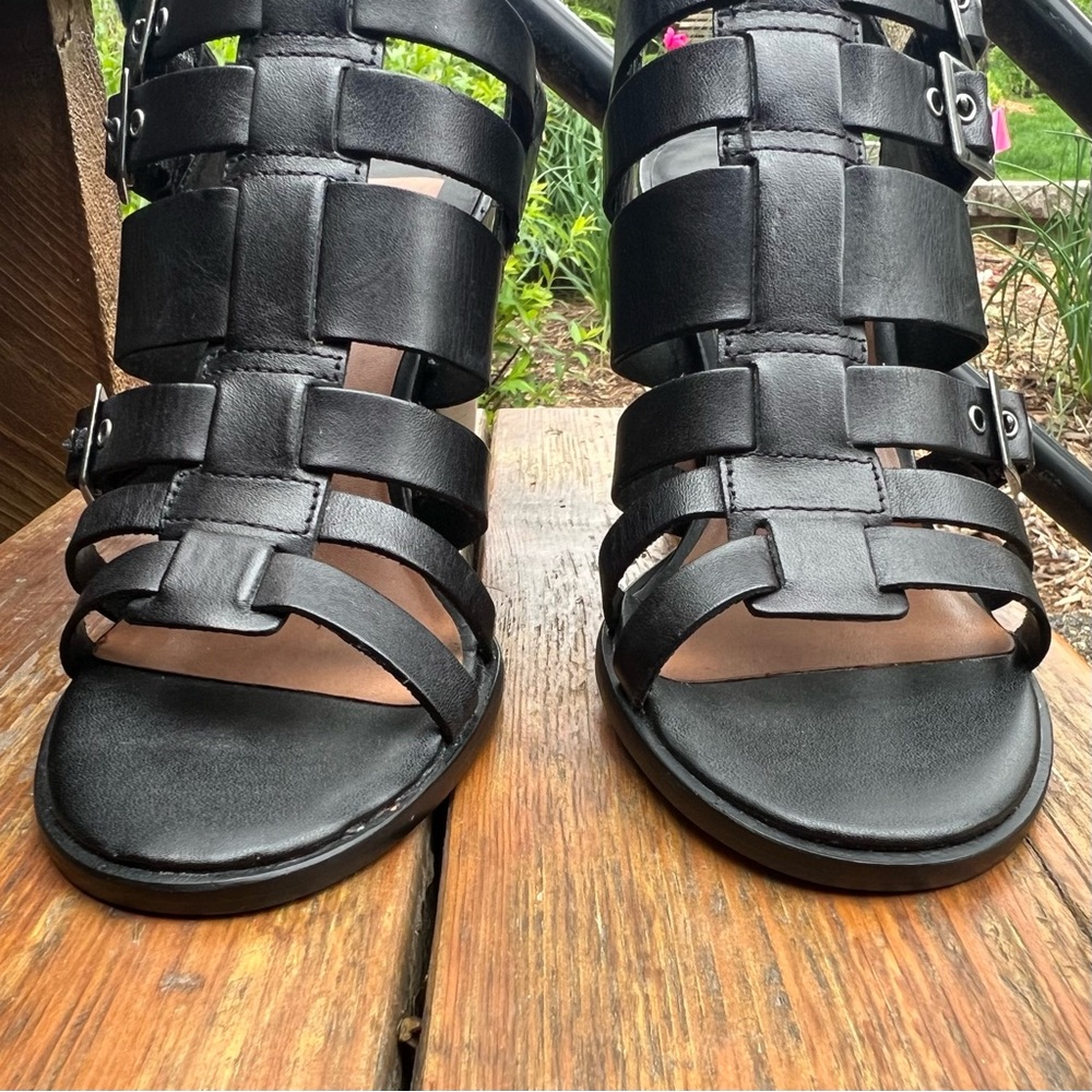 DOLCE VITA PAITYN STRAPPY BLACK LEATHER SANDALS SIZE 7.5 - Picture 12 of 14